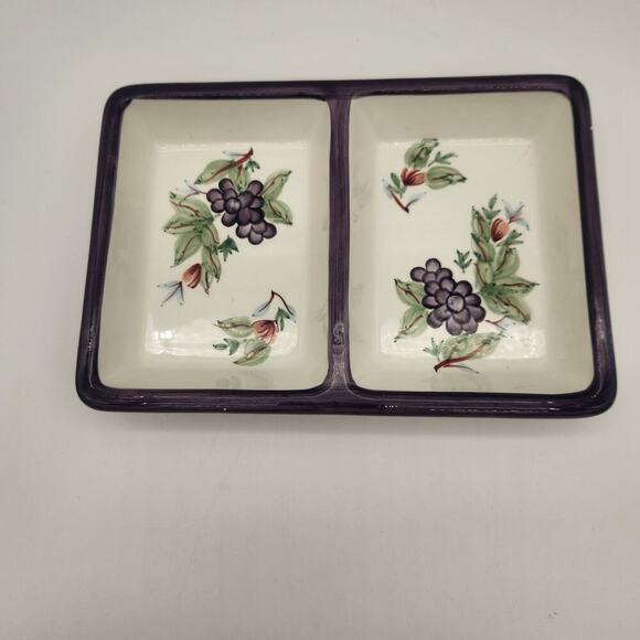 PFALTZGRAFF Grapevine 2 Part Rectangular‎ Divided Stoneware Server Discontinued - Picture 3 of 8